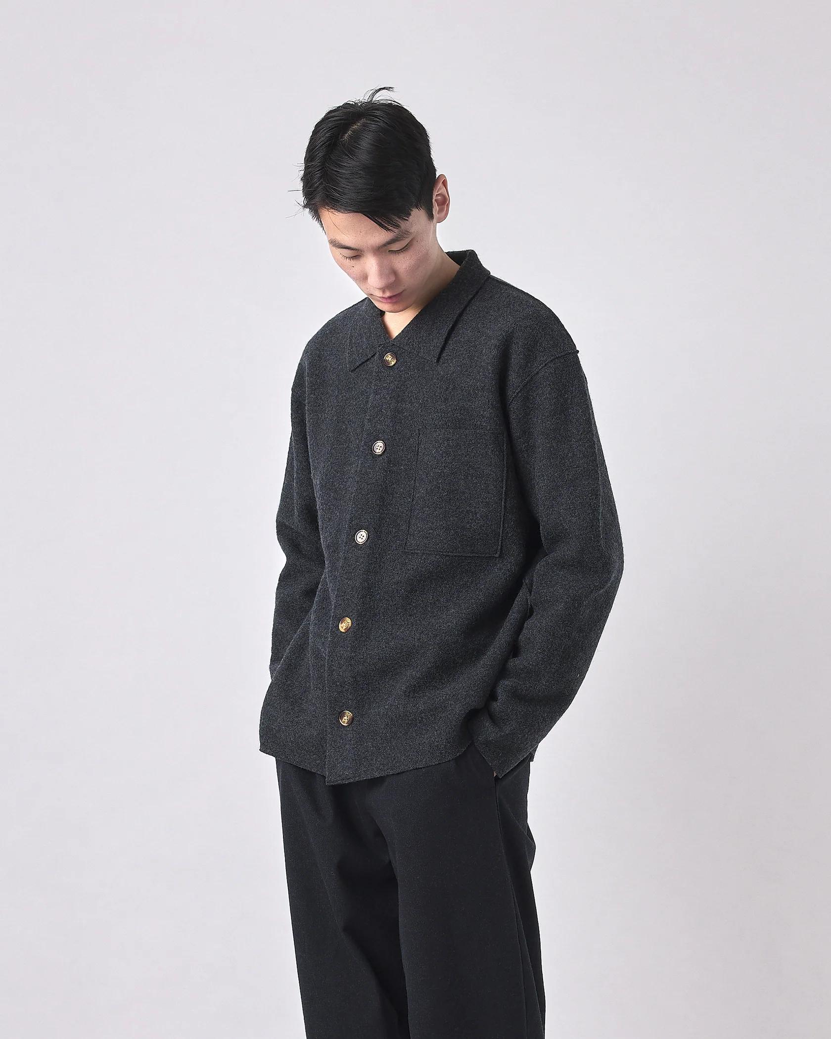 Product Image for Boiled Wool Shirt, Charcoal