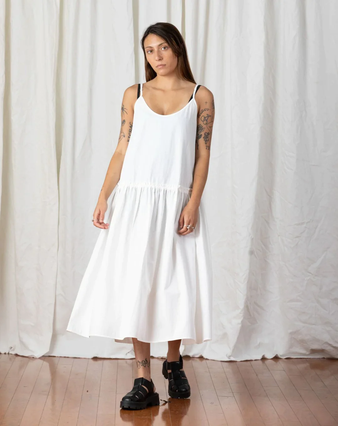 Product Image for Drop Waist Ruffle Dress, Bone