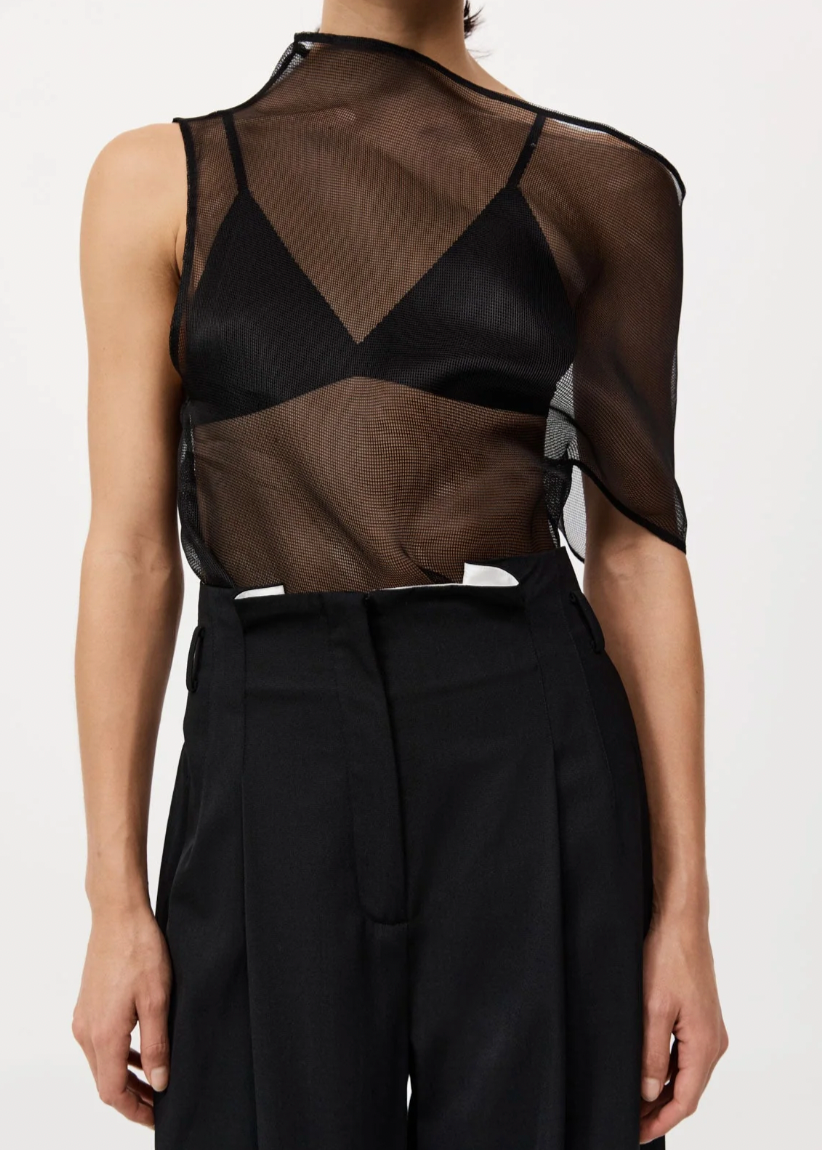 Product Image for Silk Mesh Top, Black