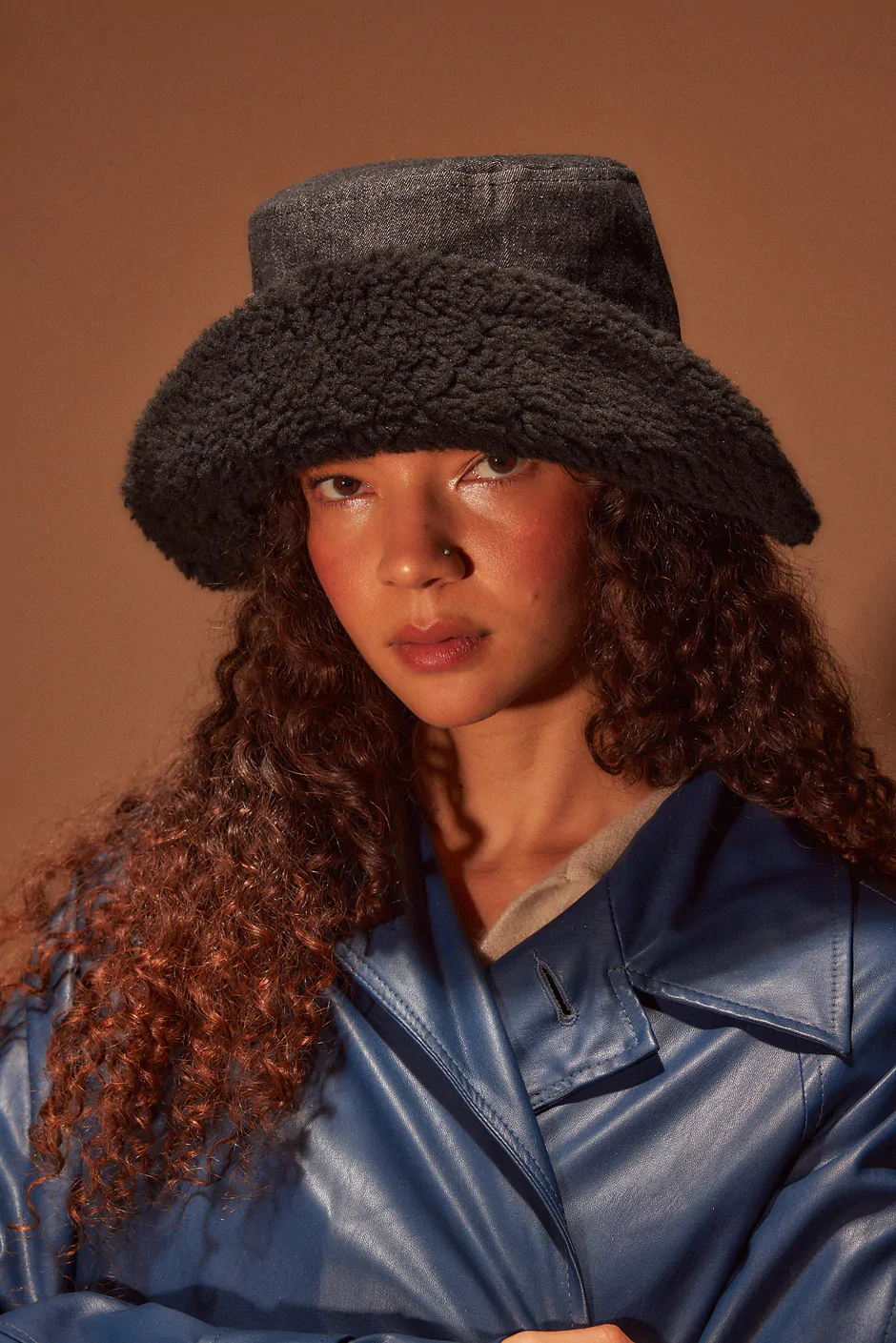 Product Image for Reversible Denim Sherpa Bucket Hat