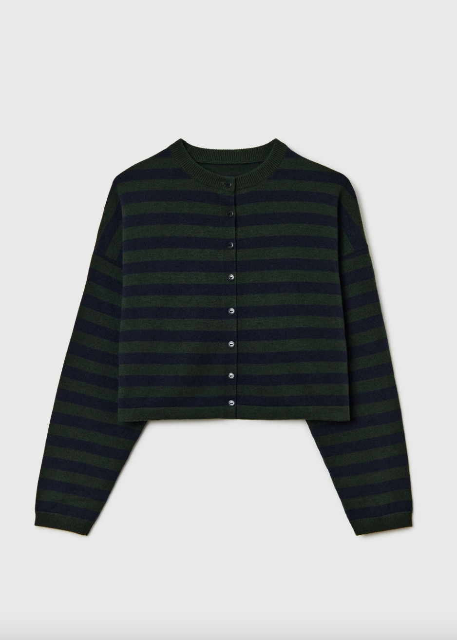 Product Image for Merino Wool Striped Cardigan, Striped