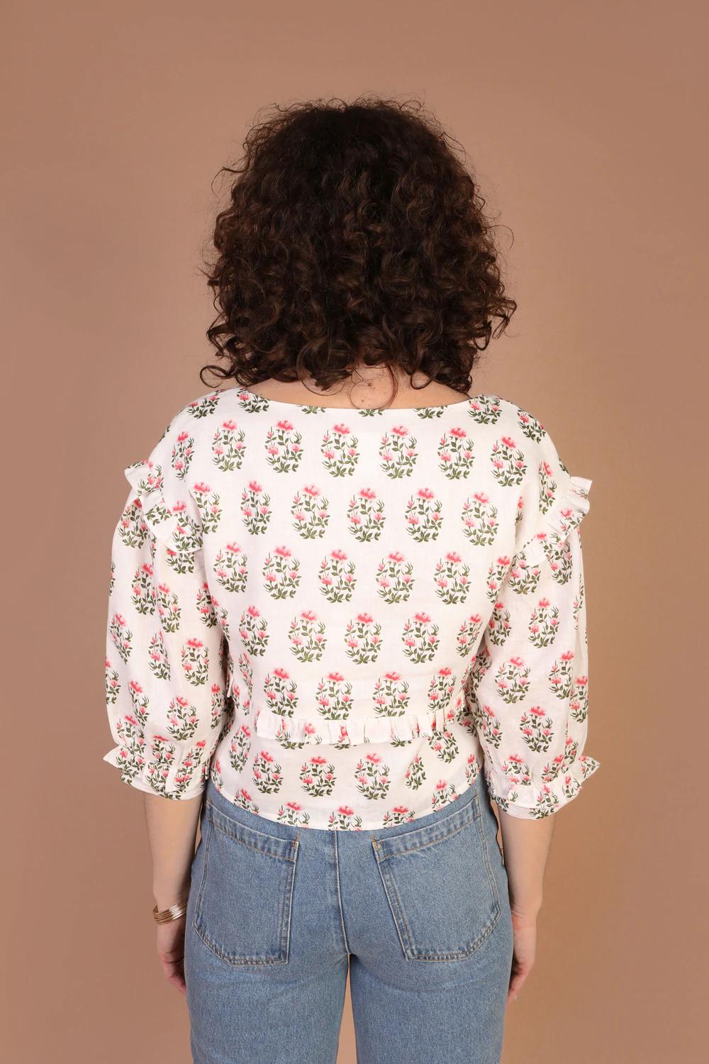 Product Image for Daphne Top, Block Print Floral