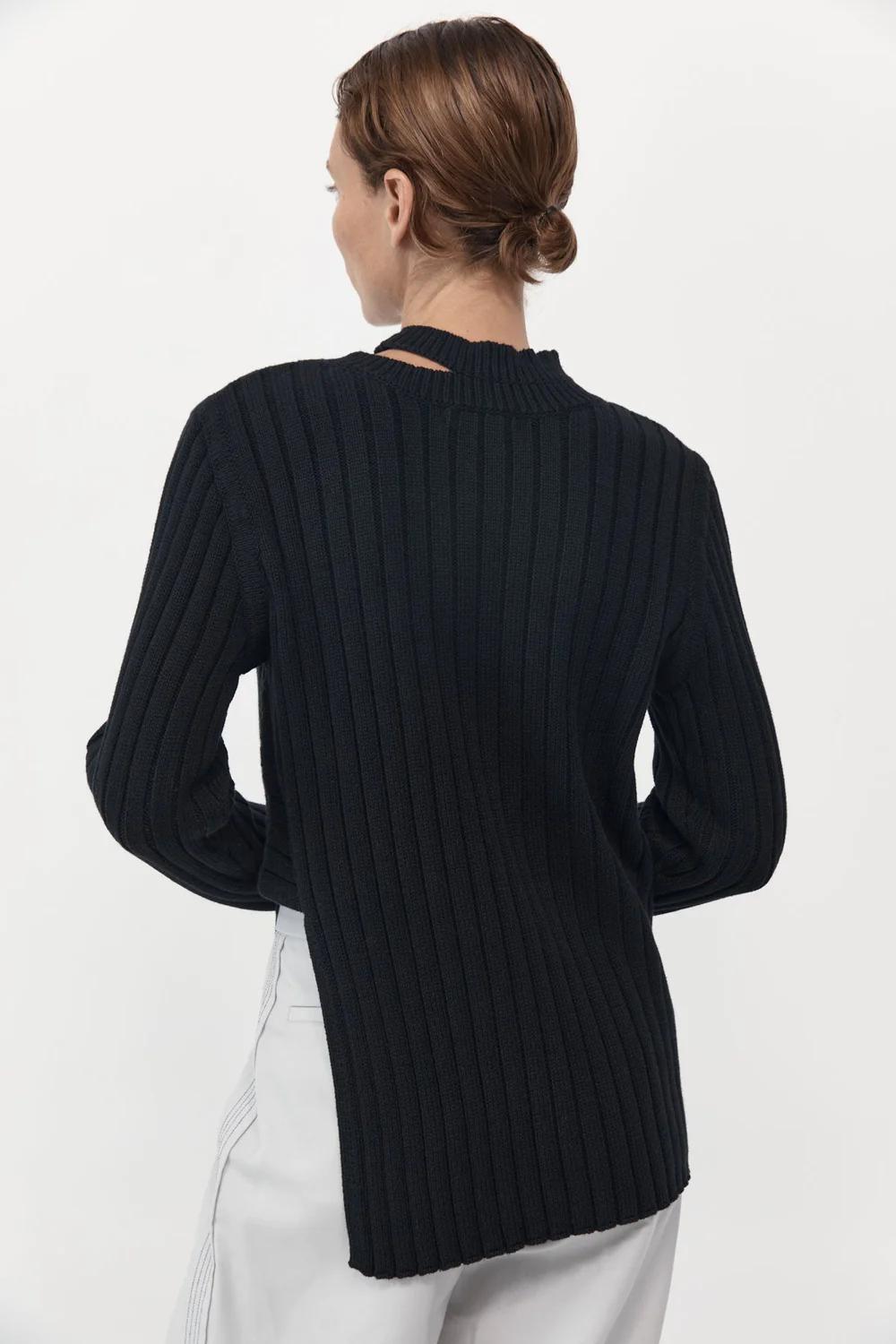 Product Image for Deconstructed Rib Knit Jumper, Black