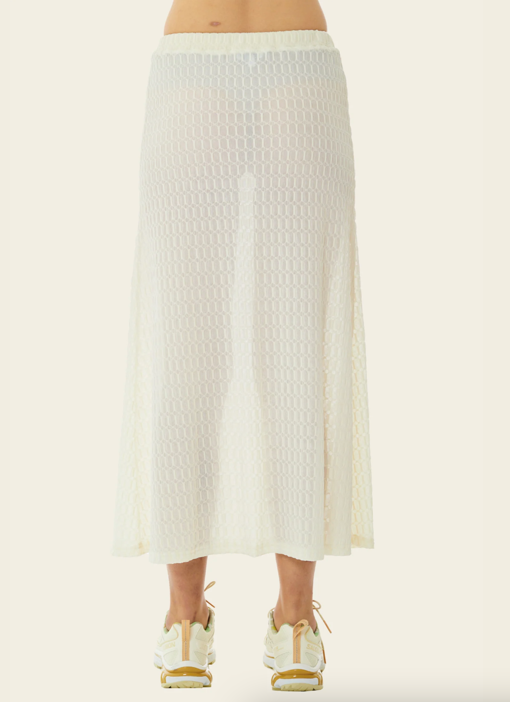 Product Image for Roman Mesh Midi Skirt, Antique White