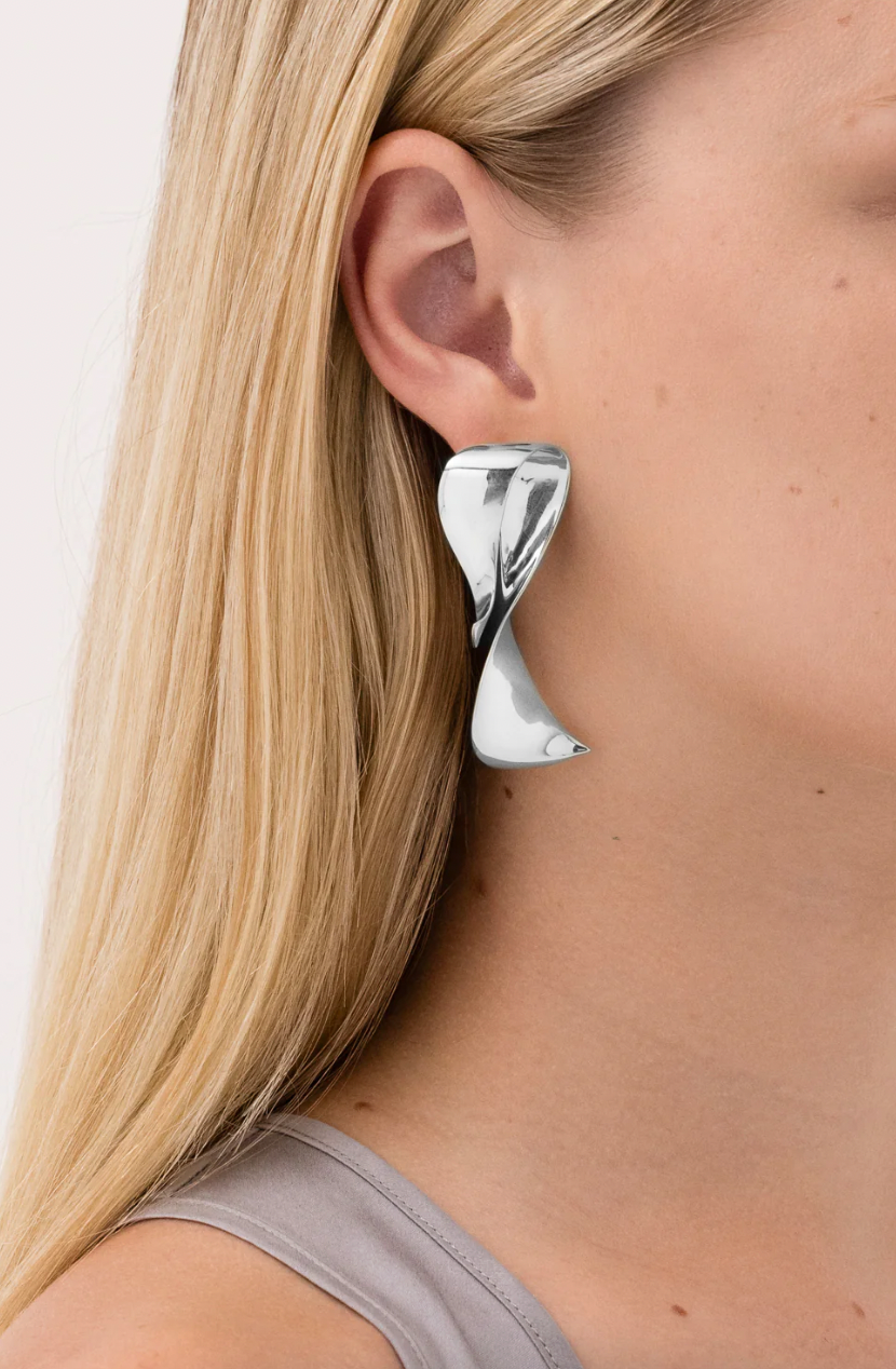 Product Image for Sculpt Earrings, Large Sterling Silver