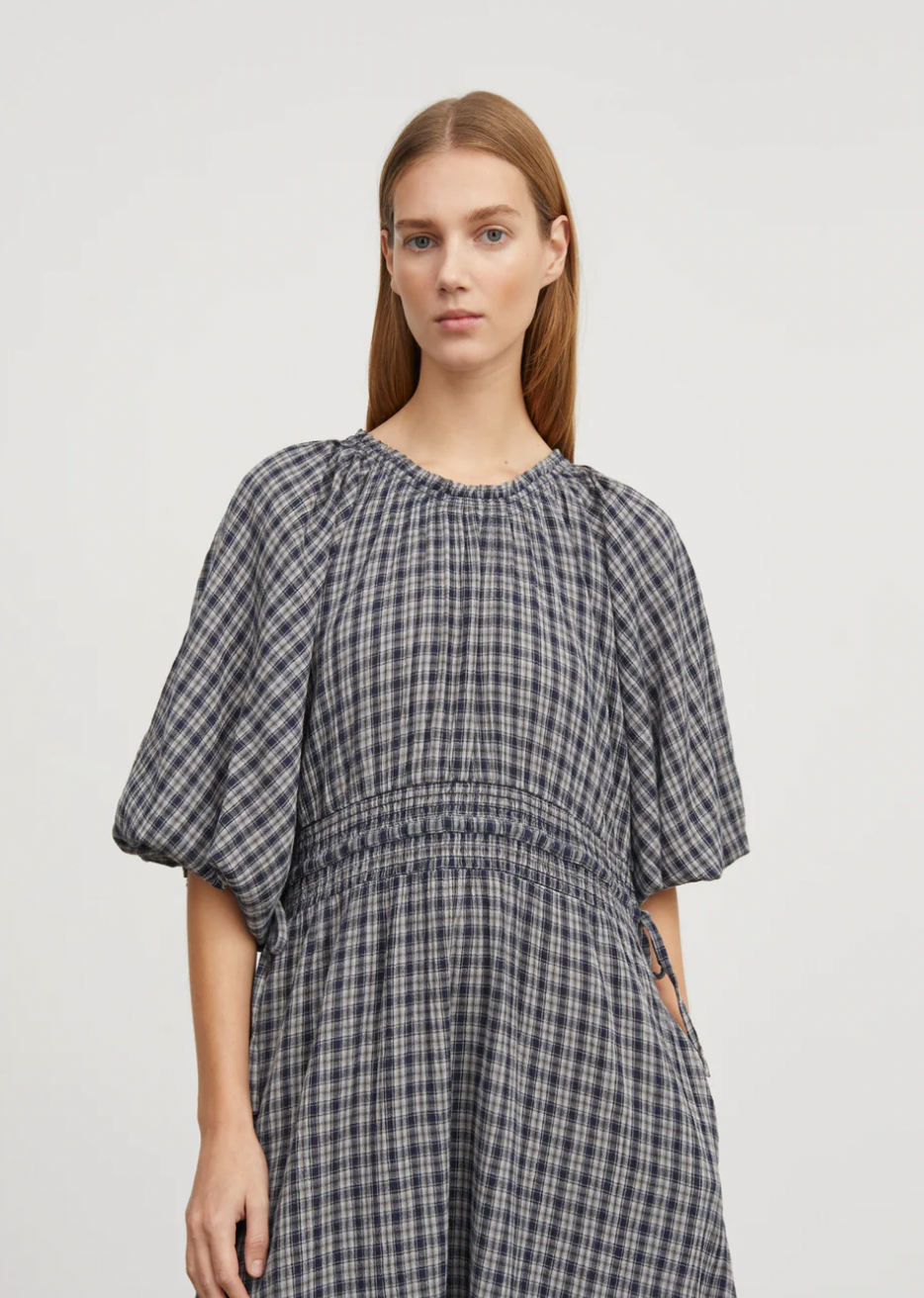 Product Image for Carola Dress, Navy/Beige Check