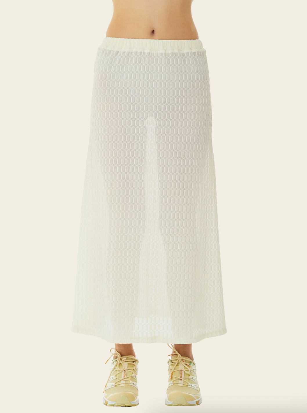 Product Image for Roman Mesh Midi Skirt, Antique White