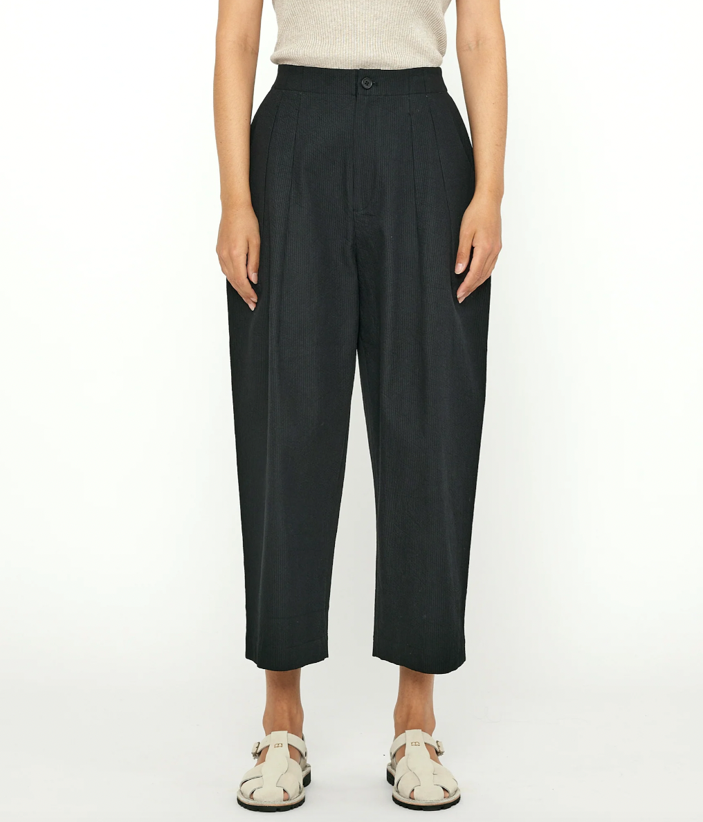 Product Image for Pleated Trouser Black Stripe Edition, Black