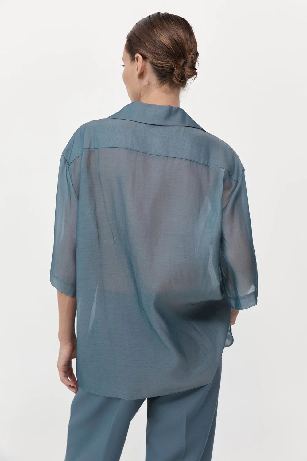 Product Image for The Sheer Relaxed Collar Shirt, Slate