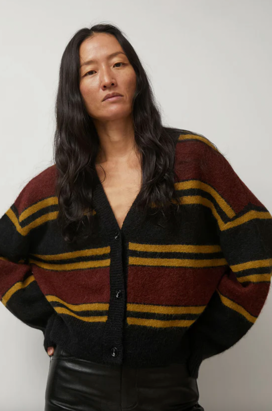 Product Image for Gabriel Cardigan, Brown/Black Stripe