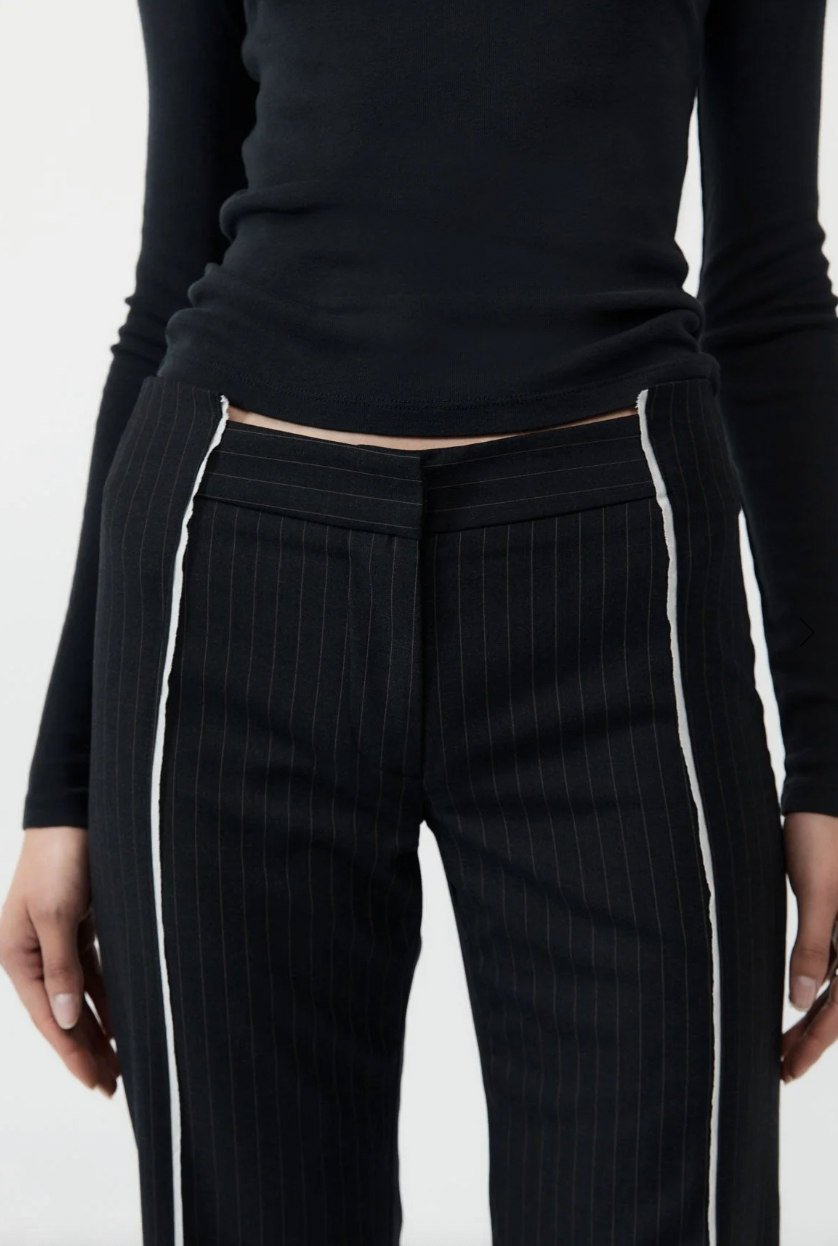 Product Image for Deconstructed Pinstripe Trousers, Black