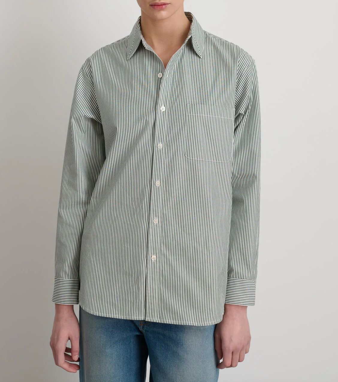 Product Image for Nolan Shirt, Green Yarn Dye Stripe