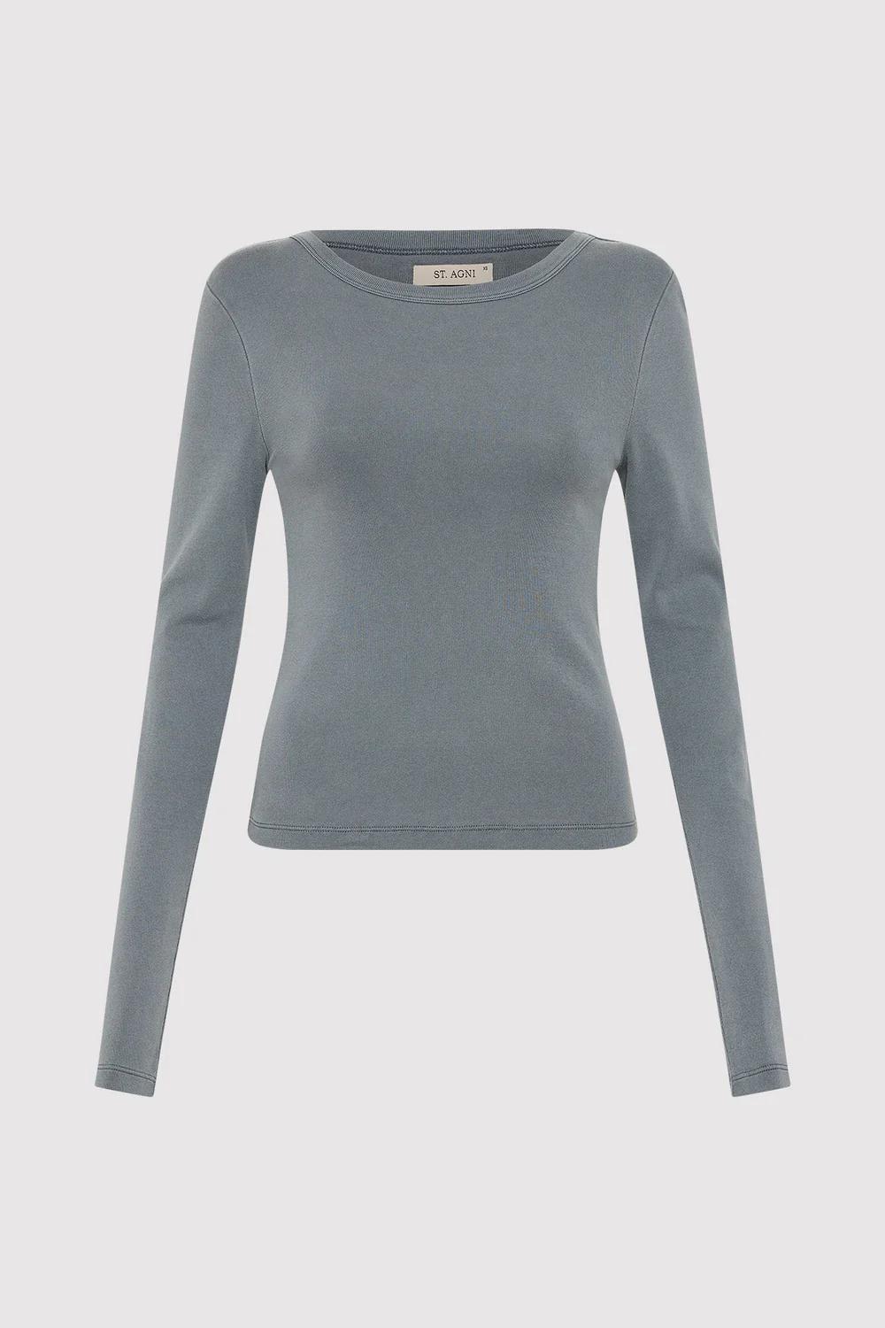 Product Image for Organic Cotton Long Sleeve Top, Diesel Grey