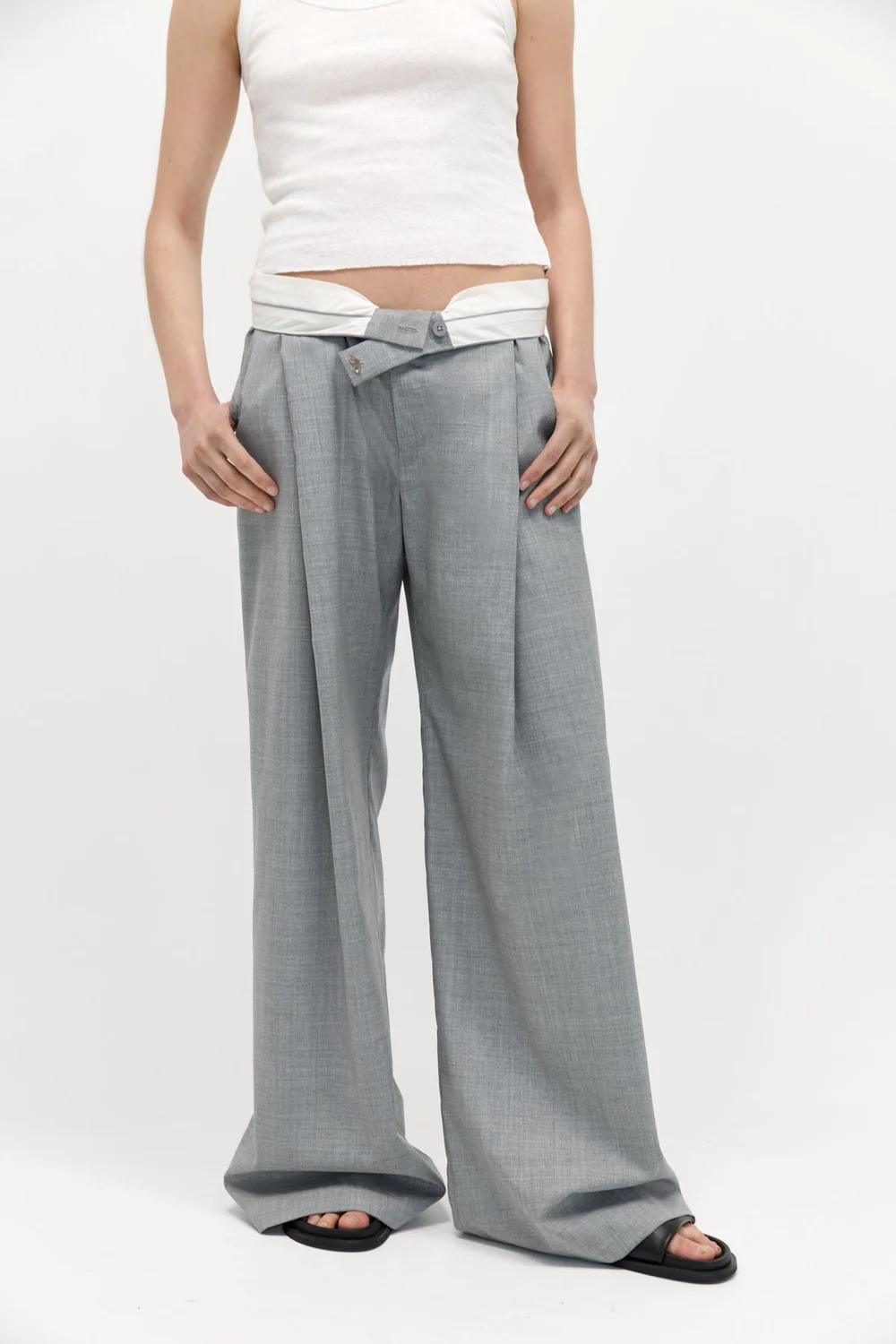 Product Image for Overlap Waist Trousers, Grey