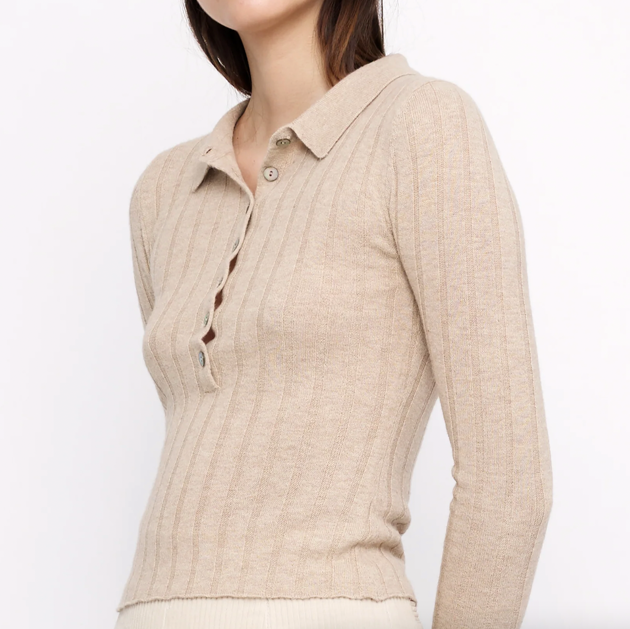 Product Image for Yak Collared Long Sleeves, Desert Sand