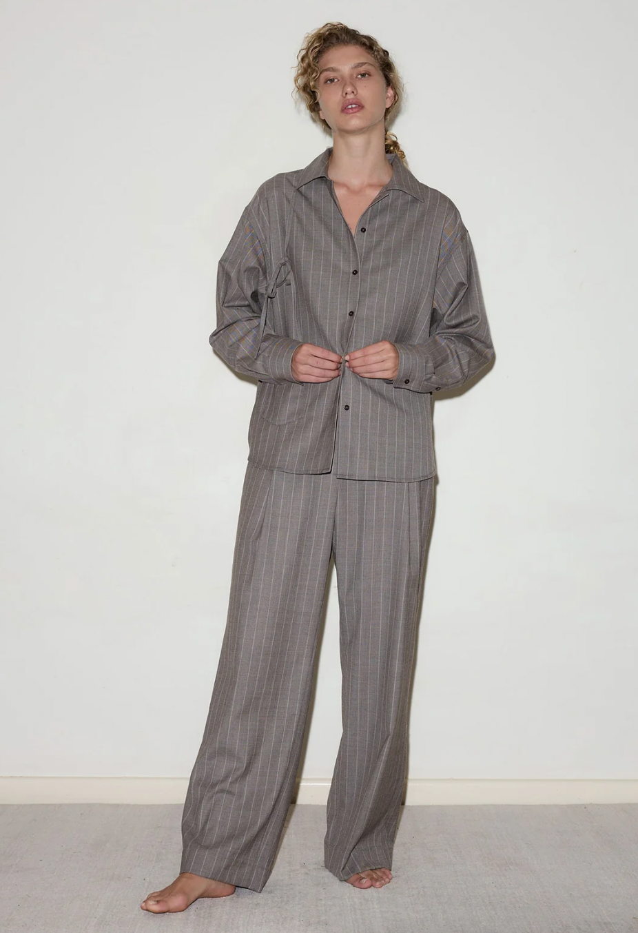 Product Image for Twin Button Pant, Pinstripe Bark