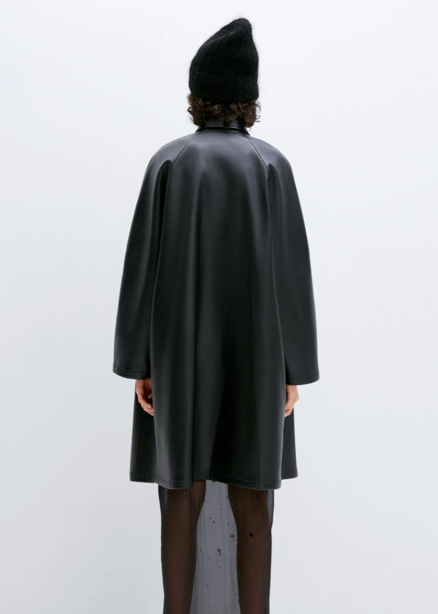 Product Image for Faux Leather Coat, Black