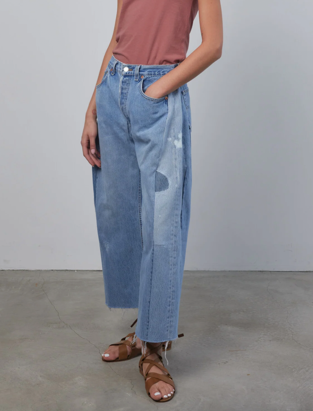 Product Image for Vintage Lasso Jean Slouch Crop Classic Faded Indigo No