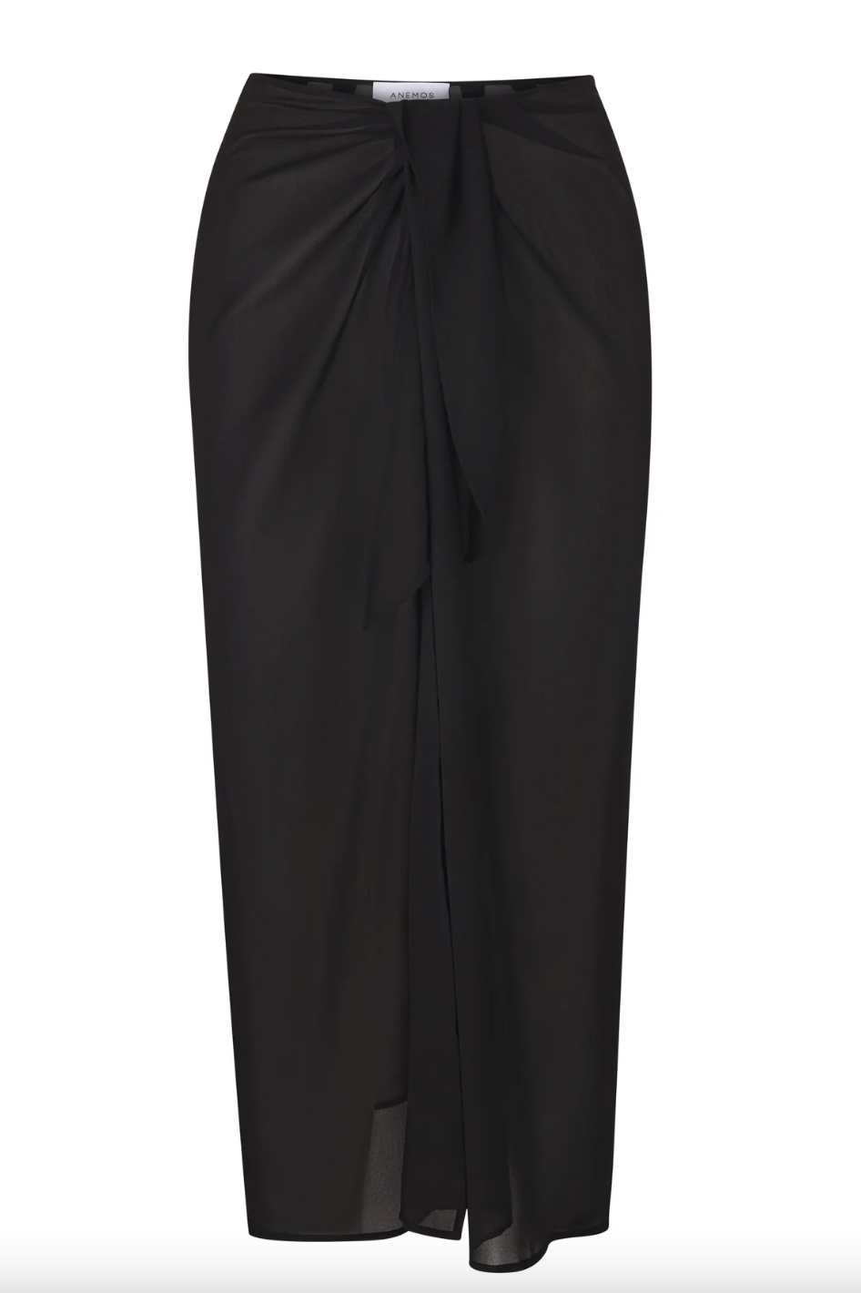 Product Image for The Wrap Midi Skirt, Sheer Eco-Chiffon, Black