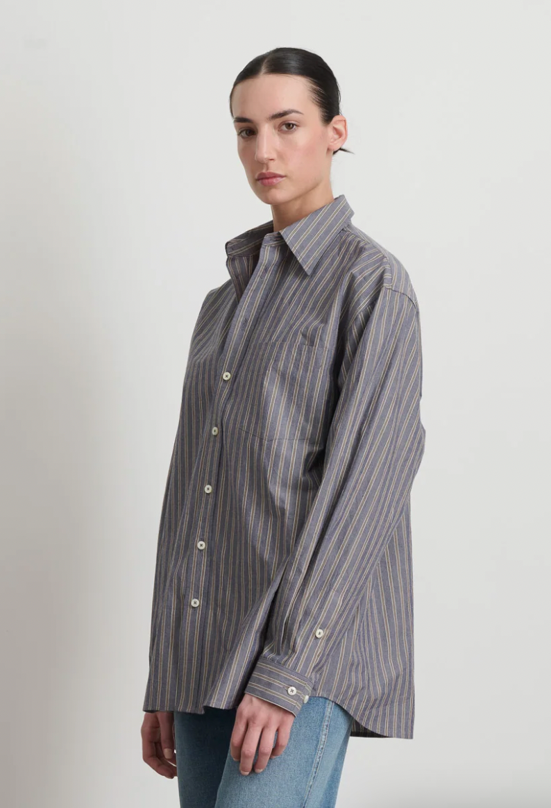 Product Image for Nolan Shirt, Grey Blue Stripe