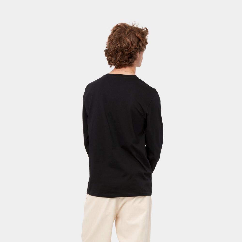 Product Image for Long Sleeve Pocket T-Shirt, Black