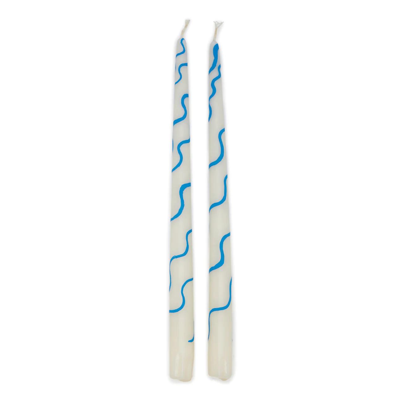 Product Image for Primary Squiggle Hand-Painted Candles, Blue
