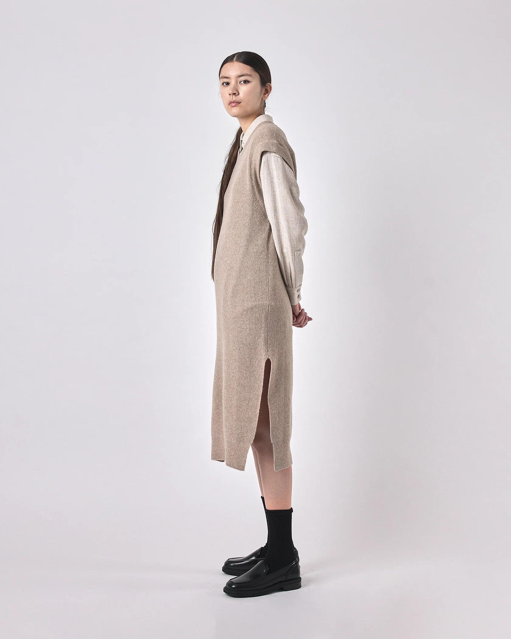 Product Image for Slit Vest Knit Dress, Light Taupe