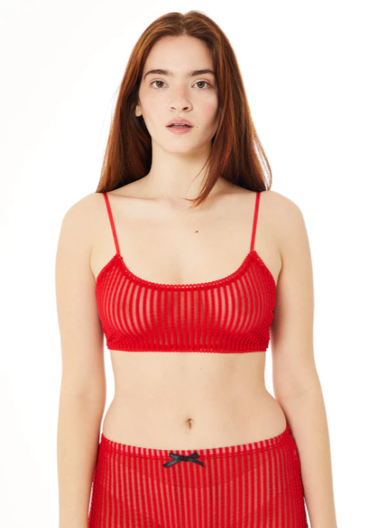 Product Image for Addison Mesh Bralette, Bright Rouge