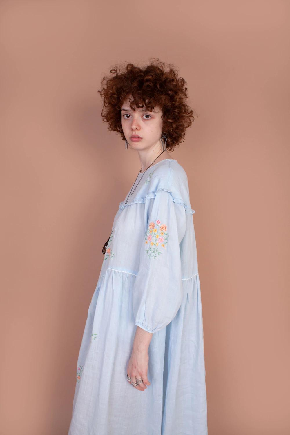 Product Image for Camellia Dress, Linen Sky Blue