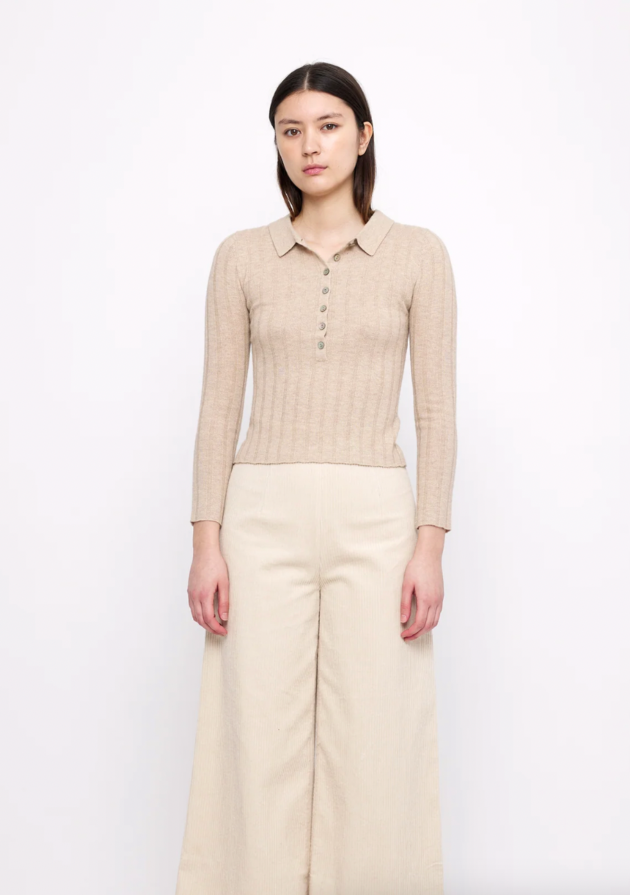 Product Image for Yak Collared Long Sleeves, Desert Sand