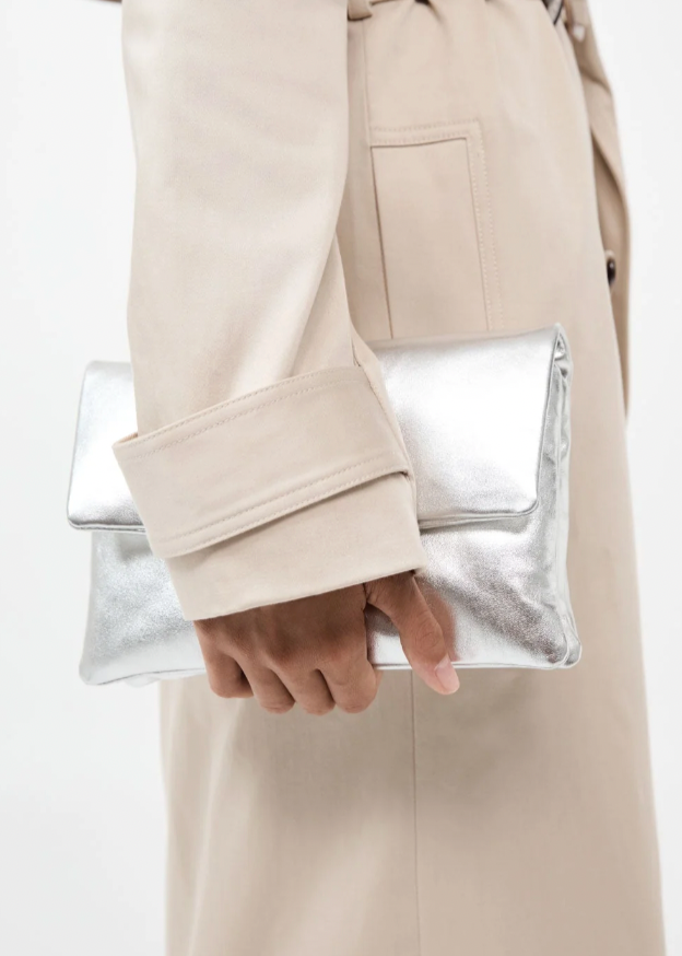 Product Image for Dual Envelope Clutch, Silver