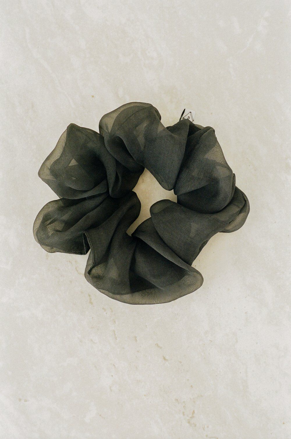 Product Image for Silk Organza Scrunchie, Charcoal