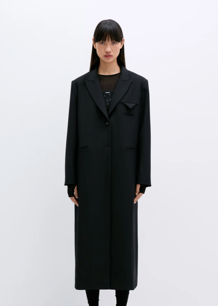 Product Image for Light Wool Coat, Black