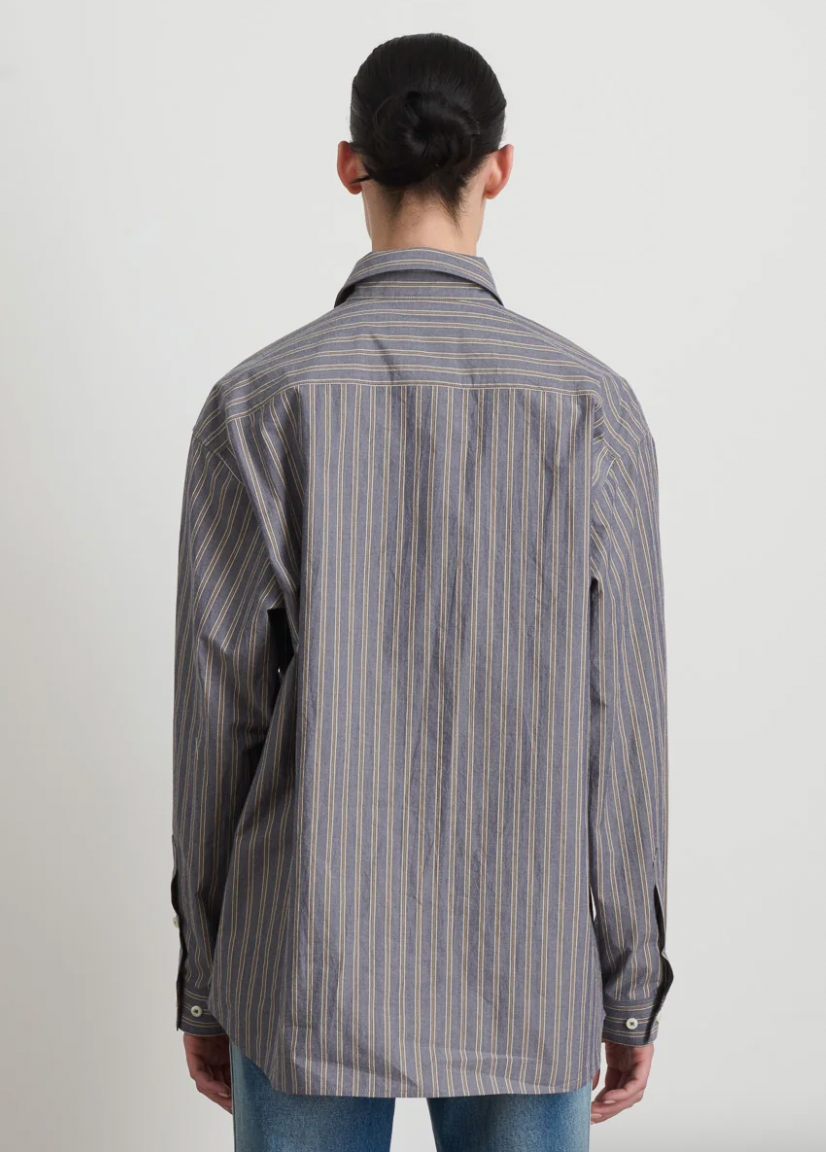 Product Image for Nolan Shirt, Grey Blue Stripe