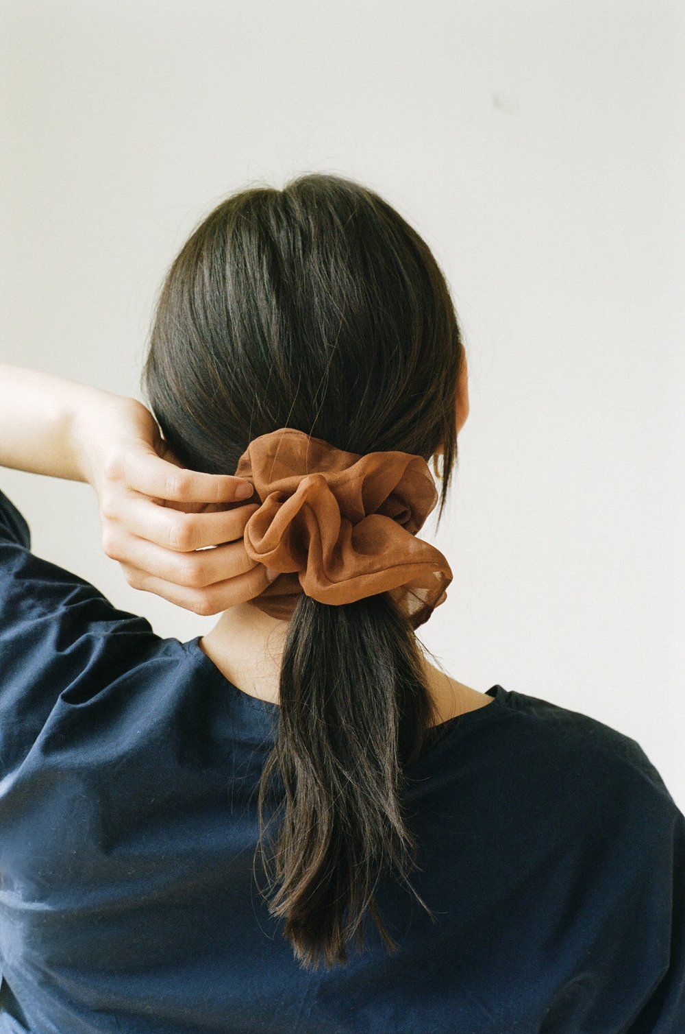 Product Image for Silk Organza Scrunchie, Rust