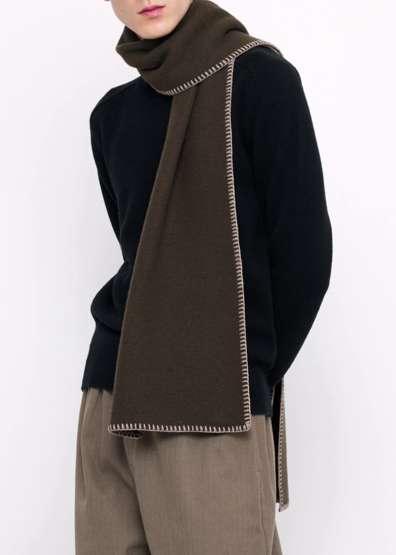 Product Image for Boiled Wool Scarf, Moss Brown