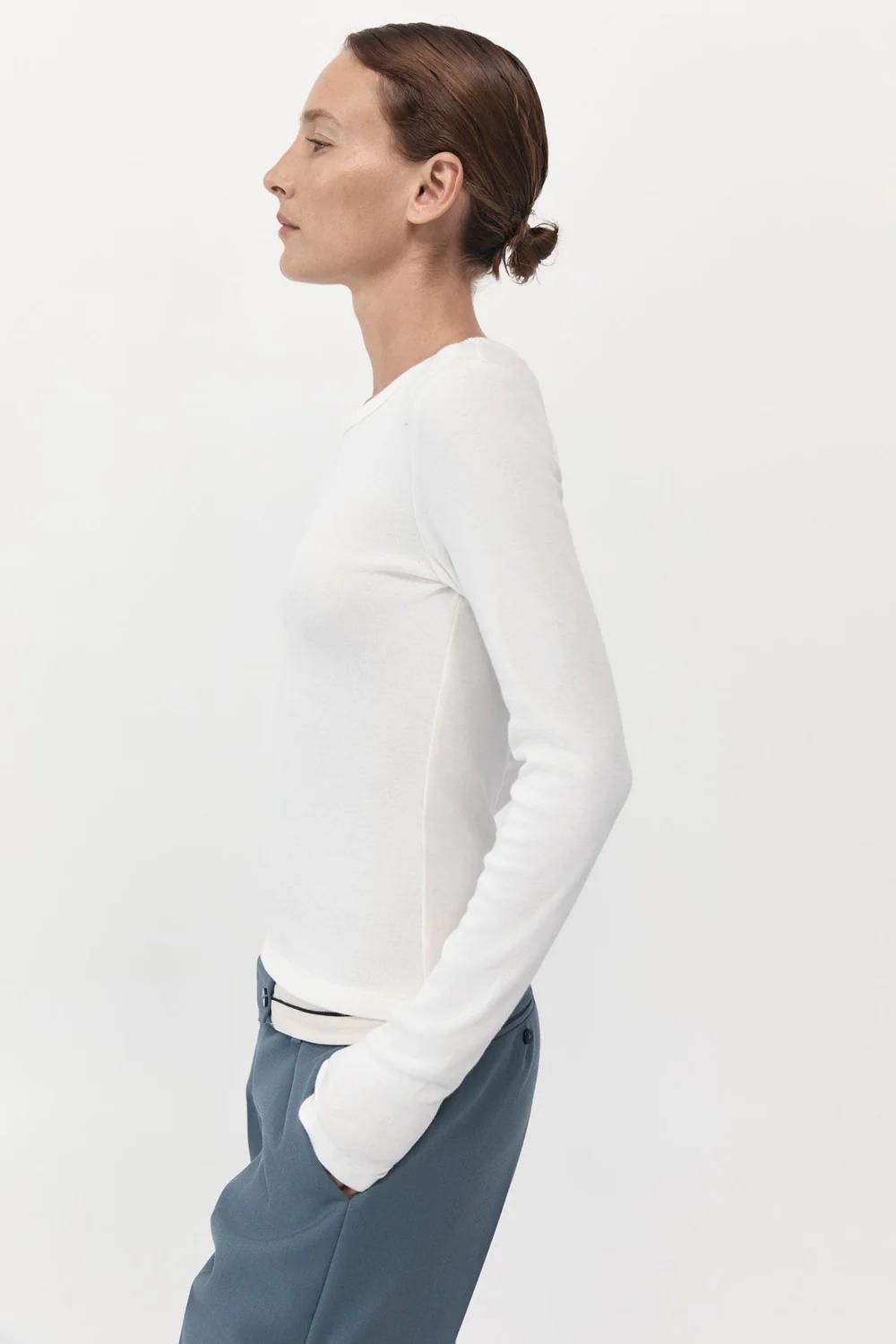 Product Image for Organic Cotton Long Sleeve Top, White