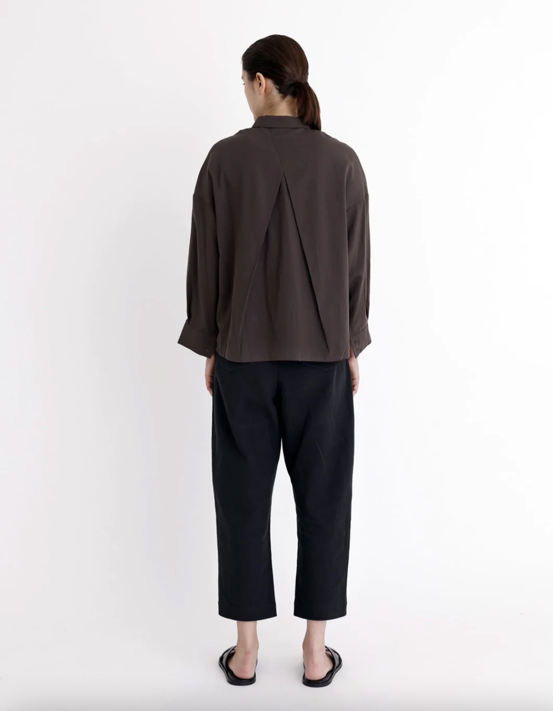 Product Image for Airy Flat Hem Button Down, Molasses