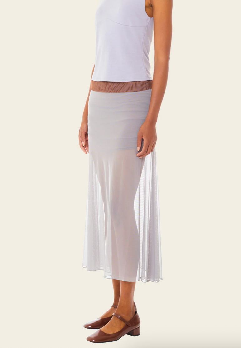 Product Image for 2-Way Mesh Midi Skirt, Mirage Gray