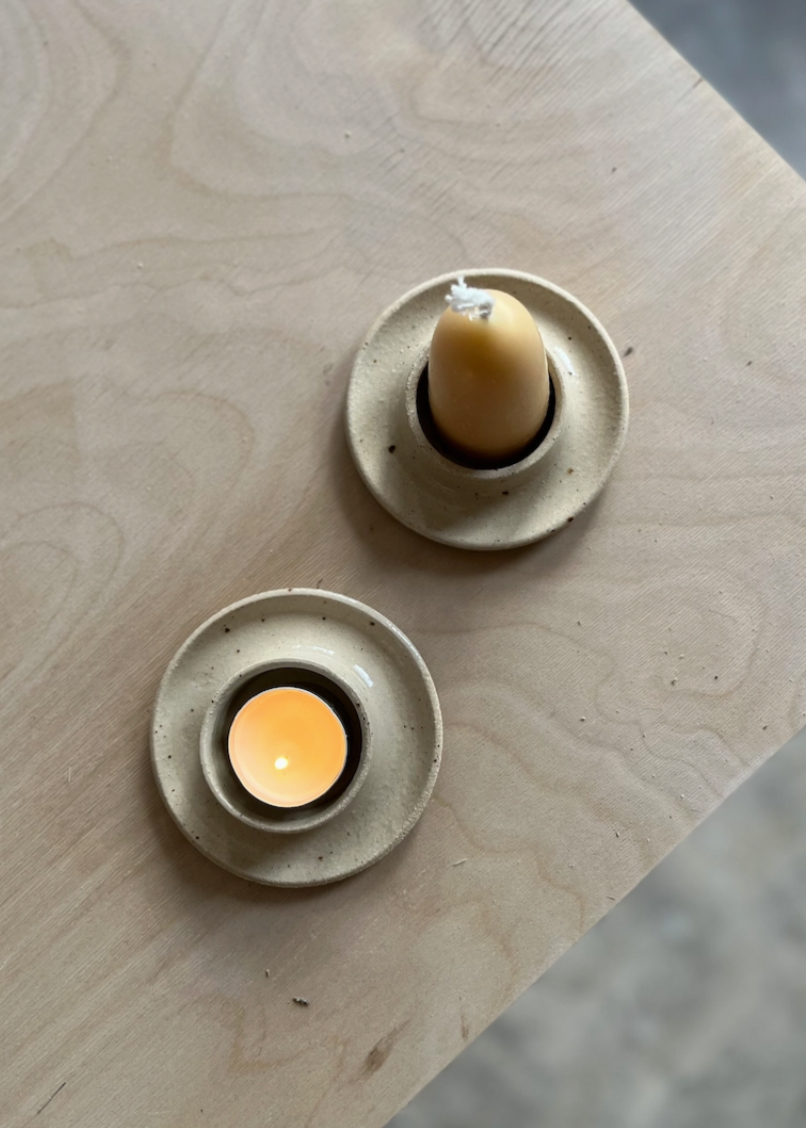 Product Image for Speckled Stoneware Wide Tealight Candle Holder