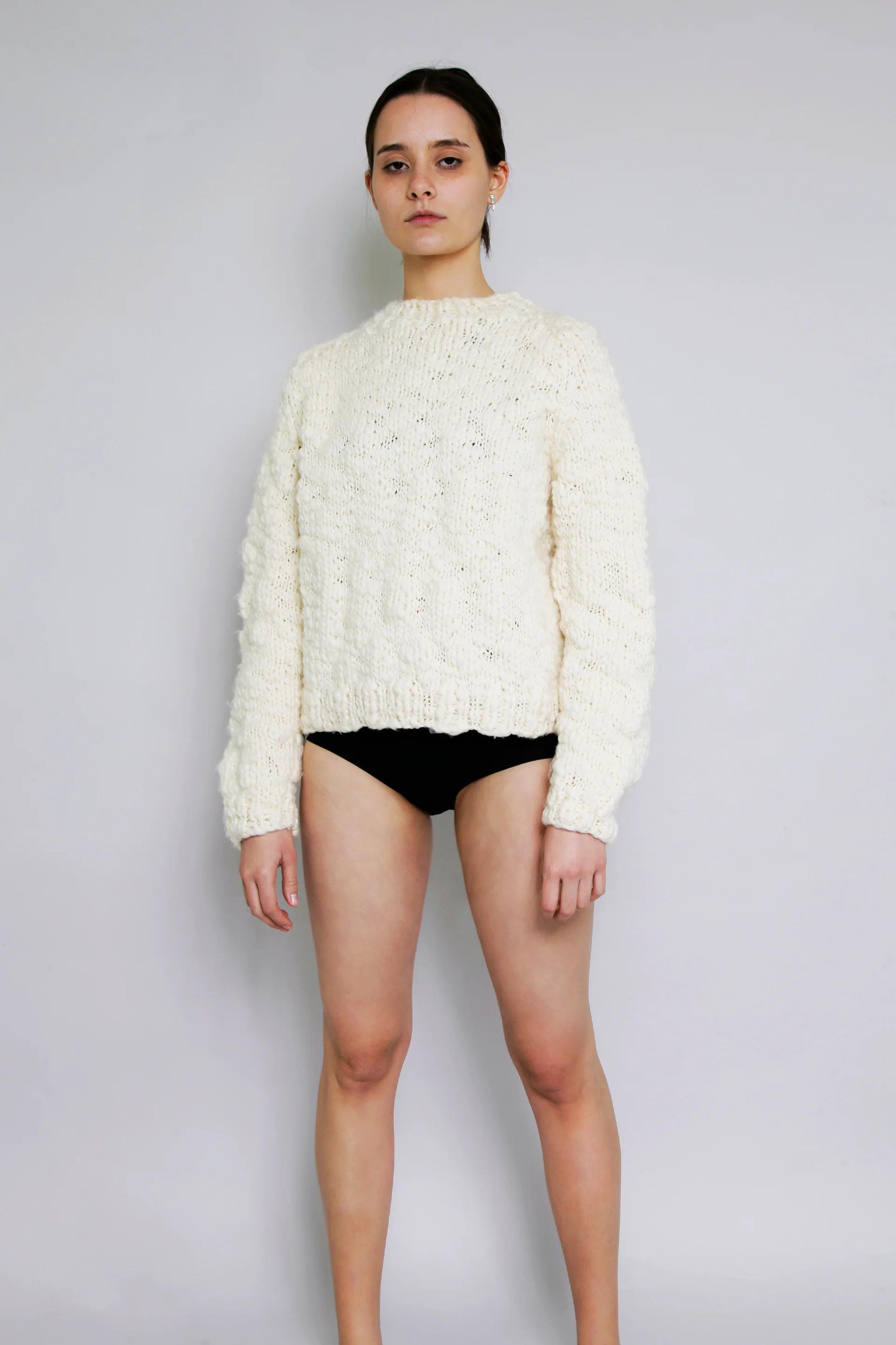 Product Image for Hand Knitted Caven Wool Jumper, Ivory