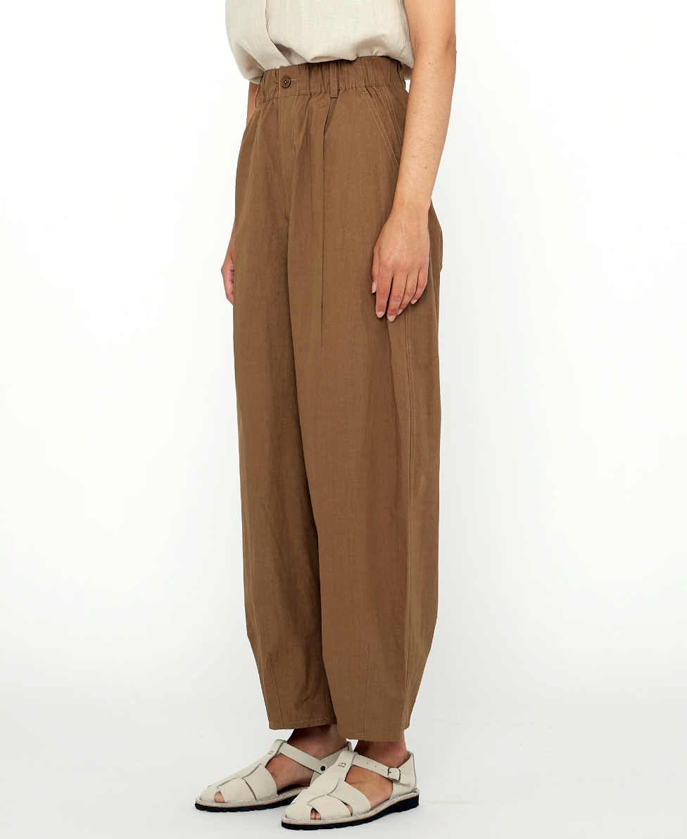 Product Image for Papery Elastic Lantern Trouser, Brown