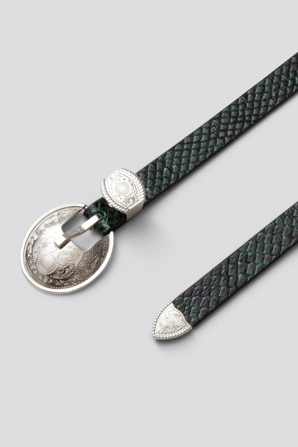 Product Image for Western Belt, Green Croc