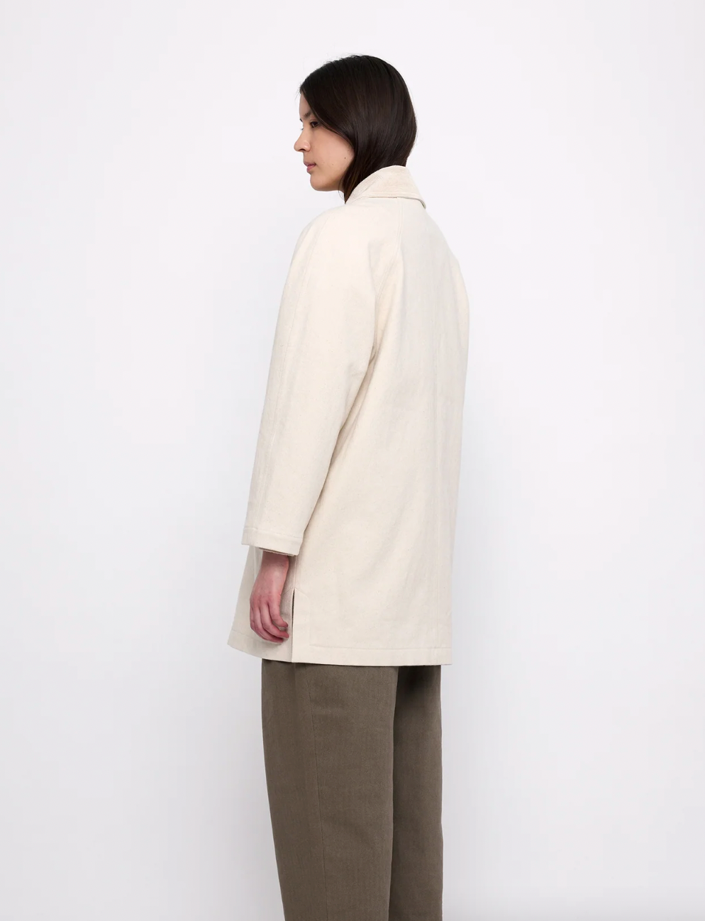 Product Image for Mid-Length Duster Coat, Off- White