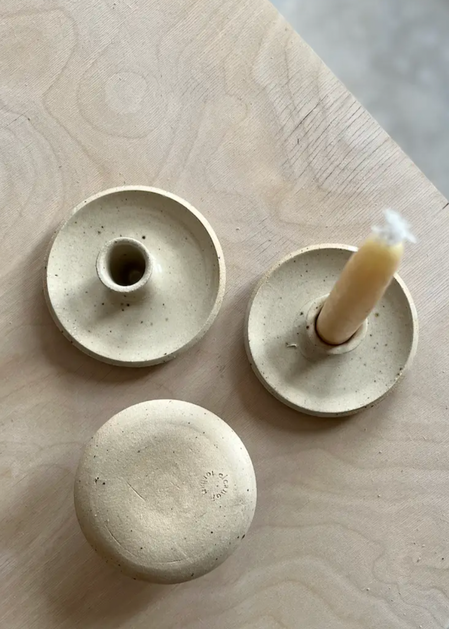 Product Image for Speckled Stoneware Taper Candle Holder