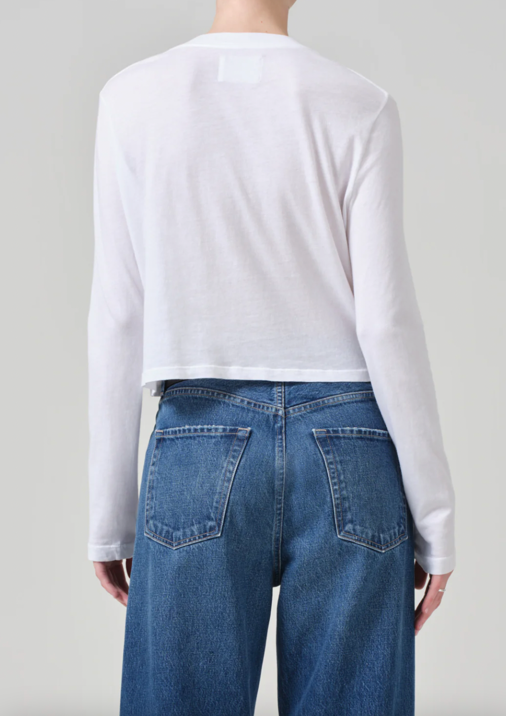 Product Image for Sabine Cropped Long Sleeve, White