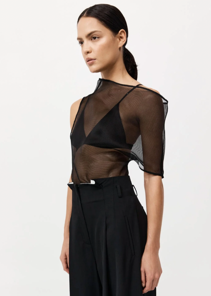 Product Image for Silk Mesh Top, Black