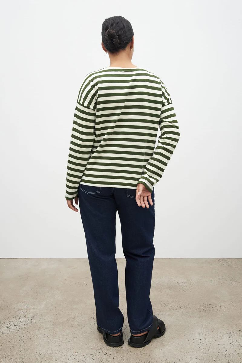 Product Image for Breton Sweater, Deep Green Stripe
