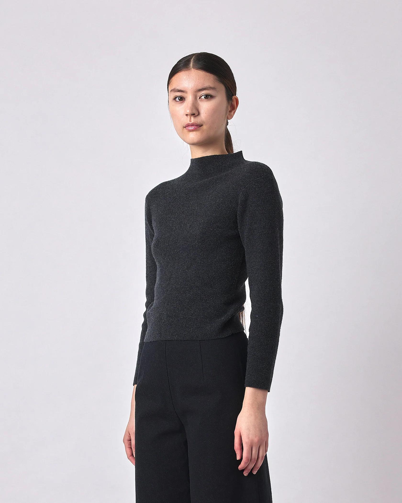 Product Image for Signature Mock-Neck Long-Sleeves, Charcoal Gray