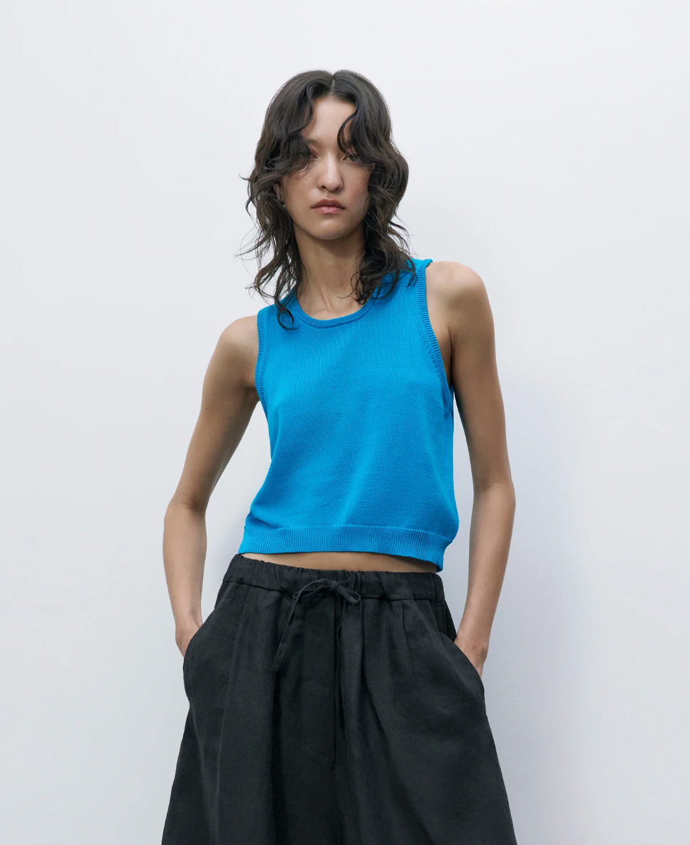 Product Image for Cotton Cropped Tank Top, Cerúleo